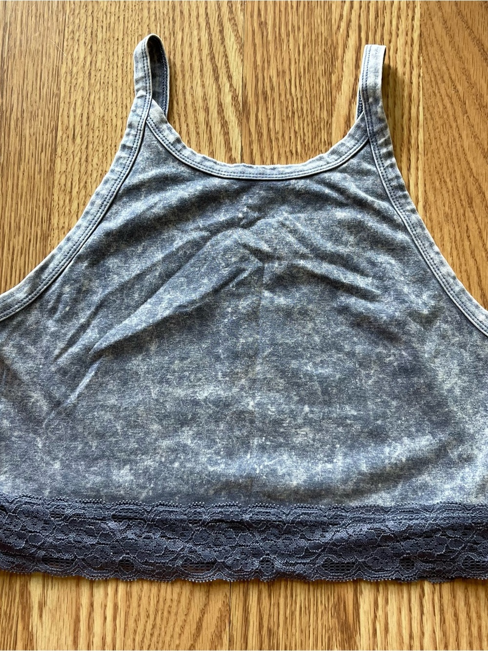 Colsie blue acid wash halter bralette top